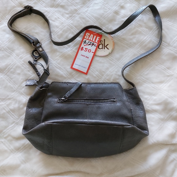 The Sak Grey Leather Crossbody Bag - Picture 2 of 3